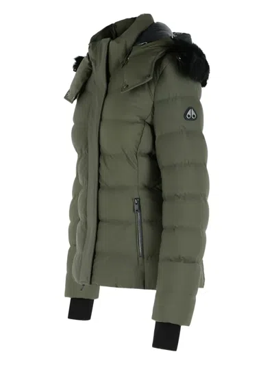 Moose Knuckles Betta Hooded Zip-up Puffer Jacket In Green