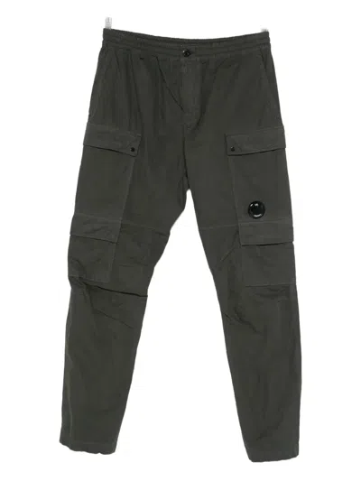 C.p. Company Lens-detail Cargo Pants In Green