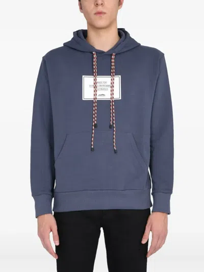 Ih Nom Uh Nit Muted Blue Hoodie With Multicolored Drawstrings In Blue