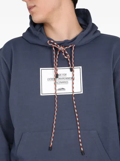 Ih Nom Uh Nit Muted Blue Hoodie With Multicolored Drawstrings In Blue