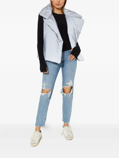 Norma Kamali Padded Tie-belt Gilet In Blue