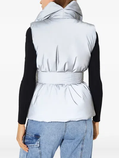 Norma Kamali Padded Tie-belt Gilet In Blue