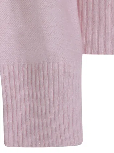 Fabiana Filippi Ribbed Turtleneck Knit Sweater Featuring Cuffs In Pink