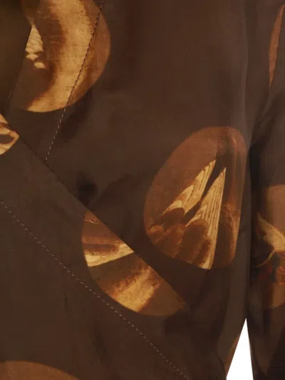 Uma Wang Abstract Pattern Dress Belted Waist In Multi