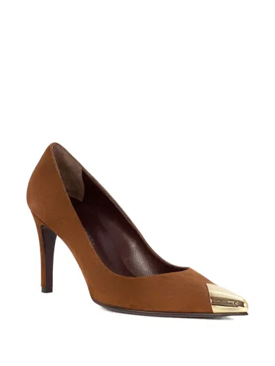 Roberto Festa 70mm Lory Toe-cap Heeled Pumps In Brown
