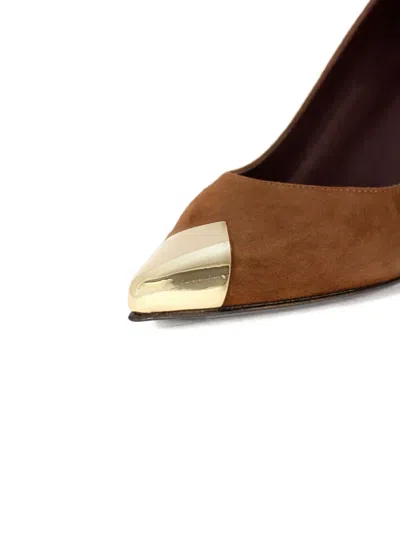 Roberto Festa 70mm Lory Toe-cap Heeled Pumps In Brown
