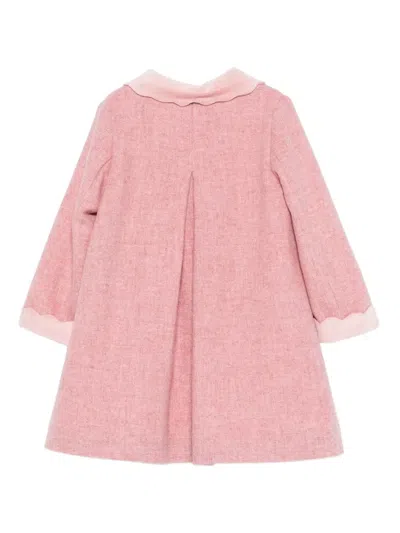 Mariella Ferrari Scalloped-collar Double-breasted Coat In Pink