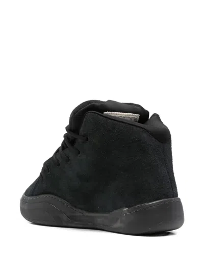 Erl Mid Vamp Black Sneakers With Logo Lettering On The Tongue In Suede Man