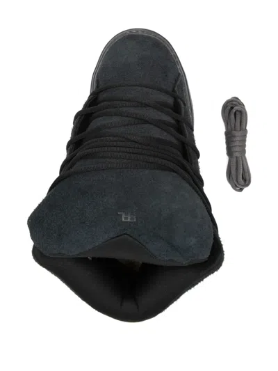 Erl Mid Vamp Black Sneakers With Logo Lettering On The Tongue In Suede Man