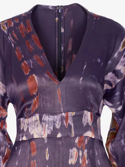 SHELLU V领印花连衣裙