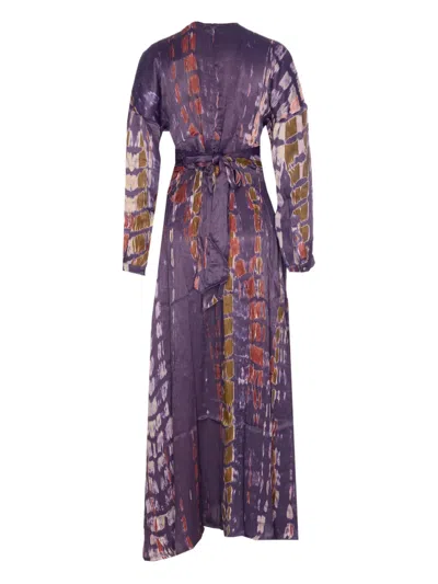 SHELLU V领印花连衣裙