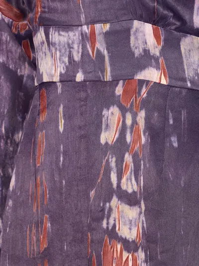 SHELLU V领印花连衣裙