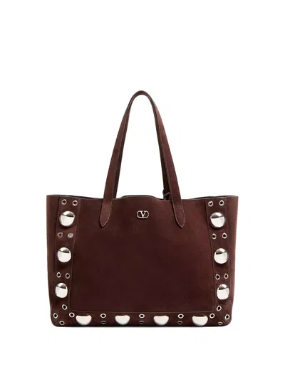 Valentino `nellcote` Large Tote In Brown