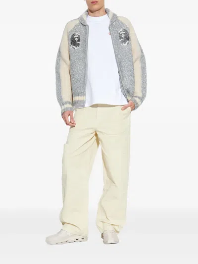 Off-white Cargo Pocket Trousers In Metallic