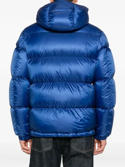 Moncler Hooded Puffer Jacket In Blue