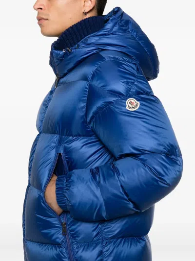 Moncler Hooded Puffer Jacket In Blue