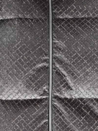 Herno Quilted Velvet Down Jacket High Neck In Gray