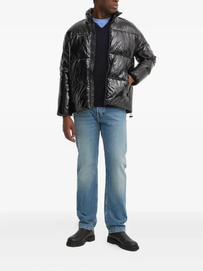 Karl Lagerfeld Zip Puffer Jacket In Black