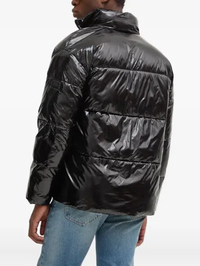 Karl Lagerfeld Zip Puffer Jacket In Black