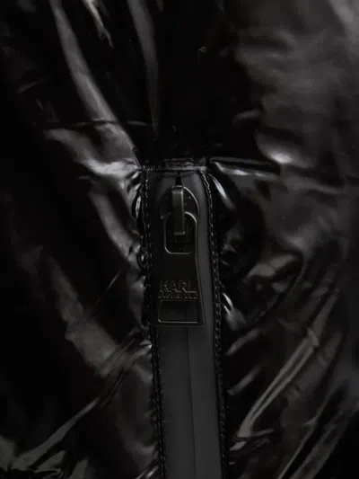 Karl Lagerfeld Zip Puffer Jacket In Black