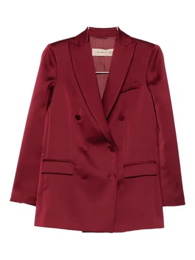 Blanca Vita Double-breasted Blazer In Red