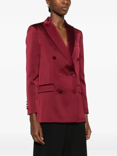 Blanca Vita Double-breasted Blazer In Red