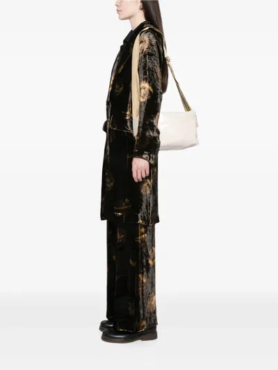 Uma Wang Medium Leather Shoulder Bag In Neutral