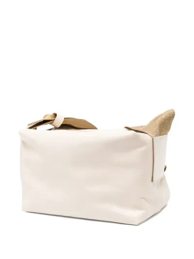 Uma Wang Medium Leather Shoulder Bag In Neutral