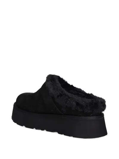 Guess Usa Trimnmed Logo-detail Flat Mules In Black