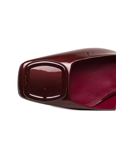 Santoni 50mm Buckle Patent Leather Pumps In Red