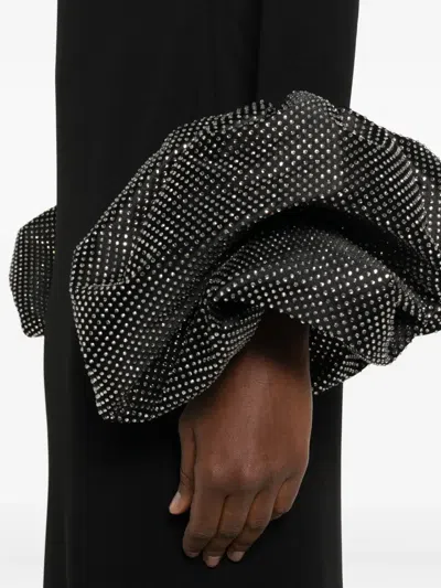 Solace London Viviana High-neck Maxi Dress In Black