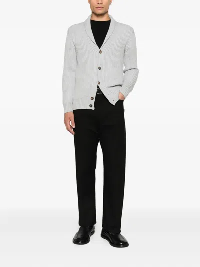 Eleventy Shawl Collar Cardigan Front Pockets In Gray