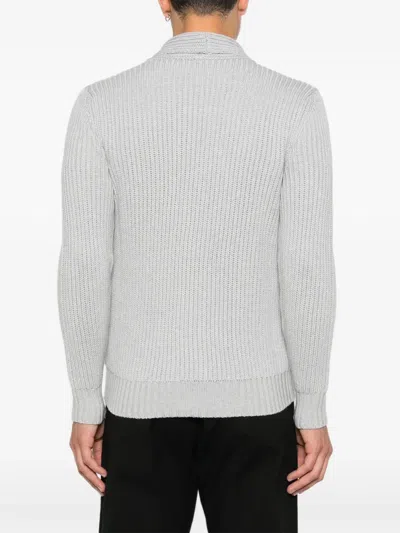 Eleventy Shawl Collar Cardigan Front Pockets In Gray