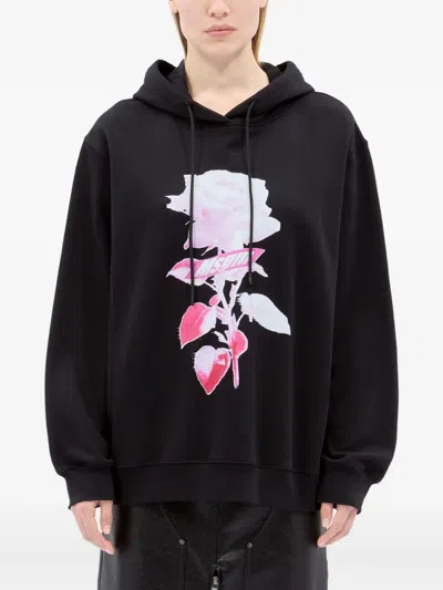 玫瑰印花连帽衫