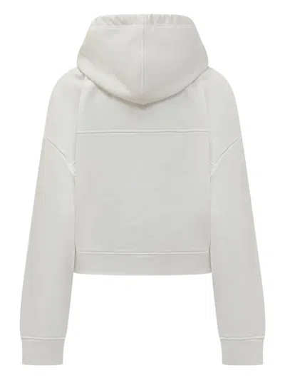 Marni Logo Printed Drawstring Hoodie In White
