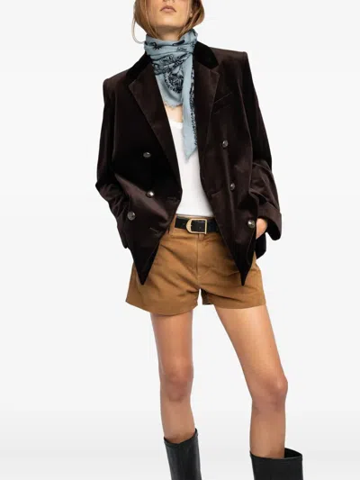 Zadig & Voltaire Womens Baby Blue Nuage Cashmere Bandana Scarf In Blue