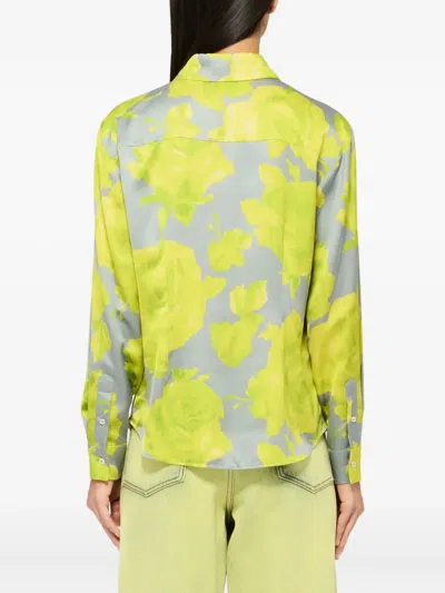 Msgm Floral-detail Shirt In Multi