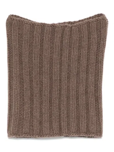 Dell'oglio Ribbed Cashmere Scarf In Brown