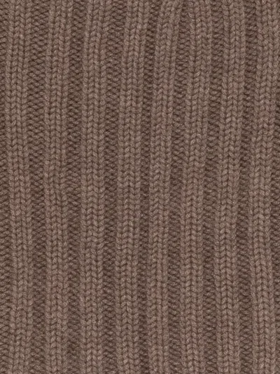 Dell'oglio Ribbed Cashmere Scarf In Brown
