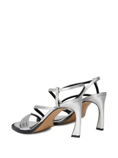 Off-white Zip Tie Loop Sandals In Silver