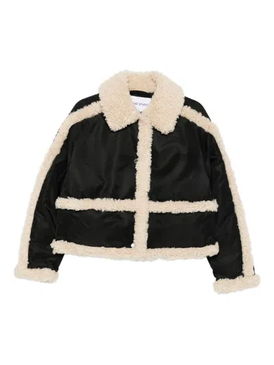 人造皮毛一体边饰夹克