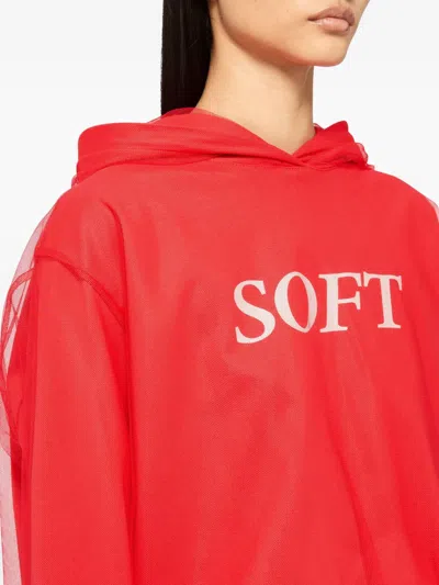 Msgm Long-sleeve Hoodie In Red
