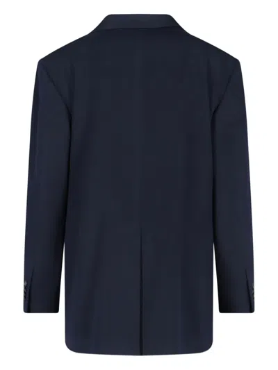 Tagliatore Tailored Black Jacket With Classic Collar And Minimalistic Design In Blue