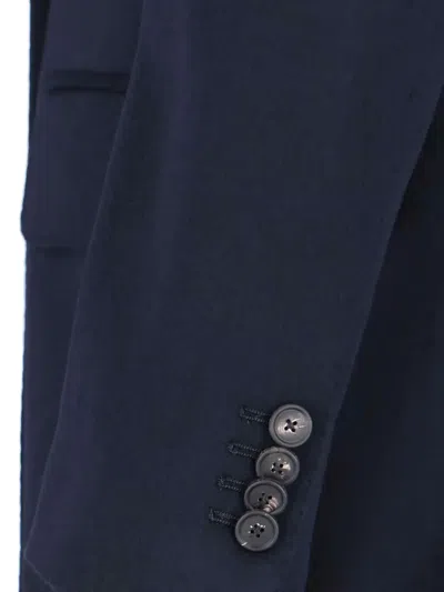 Tagliatore Tailored Black Jacket With Classic Collar And Minimalistic Design In Blue