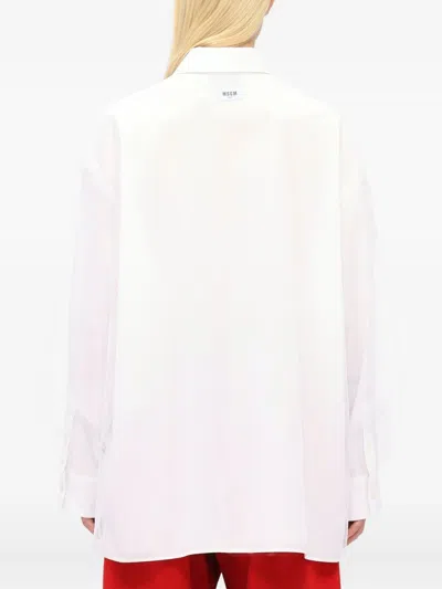 Msgm Balloon-sleeve Shirt In White