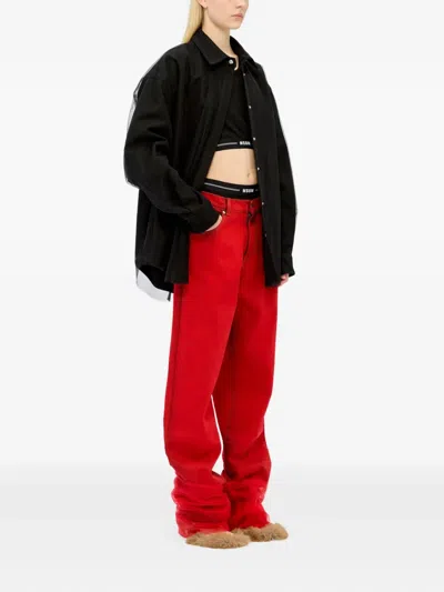 Msgm Logo-detail Briefs In Black