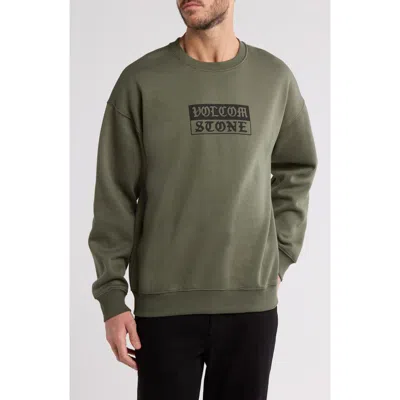 Volcom Round About Crew Sweater In Green