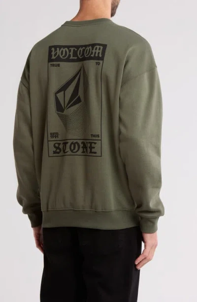 Volcom Round About Crew Sweater In Green