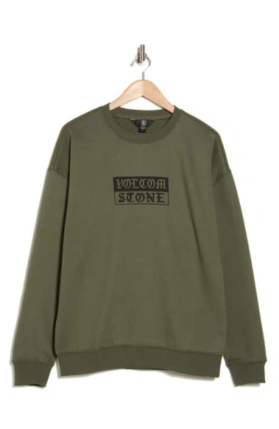Volcom Round About Crew Sweater In Green