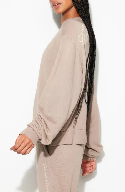 Spiritual Gangster Insignia Bardot Sweatshirt In Brown